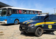 PRF intercepta na BR-343 ônibus vindo de São Paulo