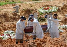 Brasil tem 1.055 mortes por coronavírus em 24 horas