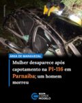 Uma mulher, que não teve o nome divulgado, desapareceu após o carro em que ela estava com outras quatro pessoas capotar na PI-116, estrada da Pedra do Sal, em Parnaíba, no litoral do Piauí. Um homem, que também ocupava o veículo, morreu em decorrência do acidente. O local do acidente é uma área de manguezal.

Segundo o Corpo de Bombeiros, inicialmente foi informado que havia quatro vítimas no carro: um homem, uma mulher e duas crianças de colo. O acidente ocorreu nas proximidades do Labino, em uma região conhecida como “Cerâmica”. 

Ao chegar ao local, a equipe de bombeiros foi informada de que, na verdade, haviam cinco pessoas no veículo e que a segunda mulher estava desaparecida.

Ainda segundo o Corpo de Bombeiros, equipes do Serviço de Atendimento Móvel de Urgência (SAMU) e do Instituto Médico Legal (IML) foram acionadas, enquanto os militares prosseguiram com as buscas pela quinta vítima.

Devido à falta de visibilidade durante a noite, ao mato que dificultava o acesso e ao terreno alagadiço, que também comprometia o trabalho das equipes, as buscas foram suspensas e retomadas ao amanhecer.

As buscas pela mulher desaparecida foram retomadas por volta das 6h desta sexta-feira (10). Fonte: Cidade Verde