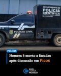 Uma discussão entre conhecidos durante uma bebedeira terminou em tragédia na tarde/noite desta quinta-feira (23).

Um homem conhecido popularmente como “Nego Adão” foi morto a facadas após um desentendimento.

Apesar de ter sido socorrido, ele não resistiu aos ferimentos e morreu no hospital.

O principal suspeito do crime, identificado pelas iniciais J.P.S., foi localizado e preso pela Polícia Militar pouco tempo após o homicídio.

Segundo informações da Polícia Militar, a ocorrência teve início após uma discussão entre a vítima e o suspeito.

Durante o desentendimento, J.P.S. teria desferido golpes de faca contra “Nego Adão”, que ficou gravemente ferido.

As circunstâncias que motivaram a briga ainda serão apuradas pela Polícia Civil.

Após o crime, Wilson, irmão do suspeito, que também estava no local, acionou o Serviço de Atendimento Móvel de Urgência (SAMU).

A equipe prestou os primeiros socorros e encaminhou a vítima ao hospital, mas, devido à gravidade dos ferimentos, “Nego Adão” não resistiu e morreu.

Assim que foi informada sobre o homicídio, a Polícia Militar iniciou diligências para localizar o autor do crime.

A ação foi realizada por equipes da Força Tática, com apoio do Coordenador de Policiamento da Unidade (CPU), que havia atendido a ocorrência inicialmente.

Durante as buscas, o suspeito tentou fugir, mas acabou sendo localizado em uma praça da cidade.

Após ser abordado pelos policiais, J.P.S. recebeu voz de prisão e foi conduzido à delegacia, onde permanecerá à disposição da Justiça para os procedimentos legais.

A faca utilizada no crime deverá passar por perícia e integrar o conjunto de provas da investigação.

A Polícia Civil ficará responsável pela investigação do homicídio e deverá apurar o que motivou a discussão que terminou de forma violenta.

Além da motivação, os investigadores buscarão esclarecer toda a dinâmica dos fatos, ouvindo testemunhas e reunindo elementos que possam subsidiar a conclusão do inquérito policial. Fonte: InfoNewss