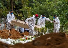 Brasil contabiliza média diária de 1.065 mortes por covid-19