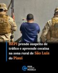 Um homem identificado pelas iniciais M. dos S. foi preso na tarde desta quinta-feira (20), suspeito de tráfico de drogas no povoado Borrachas, zona rural de São Luís do Piauí. A ação foi realizada por equipes da 3ª Companhia do Batalhão Especial de Policiamento do Interior (BEPI), com apoio do Grupamento da Polícia Militar (GPM) de São João da Canabrava.

Segundo a Polícia Militar, a ocorrência foi registrada por volta das 17h, após o Núcleo de Inteligência da 3ª Companhia do BEPI receber informações sobre a suposta prática de tráfico de drogas nos municípios de São Luís do Piauí e São João da Canabrava.

Durante o patrulhamento, os policiais também receberam denúncias de moradores informando que um homem estaria comercializando entorpecentes nas proximidades de sua residência, no povoado Borrachas. As equipes seguiram até o local para averiguar as informações.

De acordo com o relatório policial, o suspeito foi localizado e, durante a ação, foram apreendidos um tablete e 13 pequenos invólucros de substância análoga à cocaína, além de uma balança de precisão.

Os policiais também apreenderam R$ 376,25 em dinheiro e dois aparelhos celulares, sendo um Motorola e um Xiaomi.

Diante do material encontrado, o homem recebeu voz de prisão e foi conduzido à Central de Flagrantes da Polícia Civil de Picos, onde foram realizados os procedimentos cabíveis. A ocorrência foi enquadrada inicialmente no artigo 33 da Lei nº 11.343/2006, que trata do crime de tráfico de drogas. Fonte: Cidades na Net