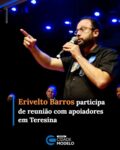 O candidato a deputado estadual Dr. Erivelto Barros (Progressistas) ampliou sua agenda política em Teresina com reuniões e encontros junto a lideranças políticas, representantes de diferentes setores e apoiadores. O ato político ocorreu em uma das unidades do Serviço Social do Comércio (SESC), na capital, articulado pelo vice-prefeito de Teresina, Jeová Alencar (União Brasil), e pelo segmento feminino da legenda.

A presença em Teresina integra a agenda de Erivelto em diversas regiões do Piauí. Segundo o candidato, conhecer as características e necessidades de cada município é fundamental para identificar demandas que possam se transformar em pautas de interesse estadual e federal.

Nesse contexto, o progressista destacou a experiência adquirida na administração municipal de Bocaina, onde foi gestor por oito anos. “Foi um dia de reunir grandes amigos, lideranças e apoiadores de diversos bairros de Teresina. Um encontro marcado pelo diálogo, pela união e, principalmente, pela vontade de construir um futuro cada vez melhor para nossa cidade e para todo o Piauí”, ressaltou Barros.

O candidato afirmou ainda que as visitas a municípios e comunidades têm servido para conhecer de perto os principais problemas do estado. “Ouvir as pessoas, conhecer suas necessidades e compartilhar ideias é o que fortalece a nossa caminhada. Cada conversa, cada abraço e cada palavra de incentivo renovam nossa esperança e aumentam ainda mais a nossa responsabilidade”, concluiu. Fonte: Grande Picos