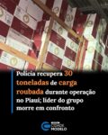 A Secretaria da Segurança Pública do Piauí (SSP-PI), por meio das Polícias Civil (PC-PI) e Militar (PM-PI), realizou, neste domingo (30), uma operação integrada que resultou na prisão em flagrante de dois indivíduos investigados por integrar uma organização especializada em roubo de cargas, com atuação em estados das regiões Norte e Nordeste. A dupla foi detida no município de Campo Maior, no Centro-Norte do estado.

De acordo com o Departamento de Repressão às Ações Criminosas Organizadas (DRACO), responsável por coordenar a ação, a carga havia sido roubada na última quarta-feira (26), em Lagoa do Piauí. Na ocasião, o motorista foi feito refém e mantido em cárcere privado enquanto os criminosos realizavam o transbordo da mercadoria para outro veículo.

A partir do trabalho das equipes, a carreta utilizada no transporte dos produtos foi localizada em um galpão na zona Sul de Teresina. Cerca de 30 toneladas de mercadorias foram recuperadas, entre elas azeite de oliva e azeitonas. O veículo que havia sido roubado também foi localizado.

Durante a operação, um dos líderes da organização, conhecido pelos apelidos de “Barão” e “Mestre”, foi a óbito após confronto com os policiais. Segundo a investigação, ele acompanhava o veículo que transportava os produtos no momento da abordagem.

Os dois presos em flagrante são investigados por integrar o grupo. Conforme a polícia, um deles seria responsável pelo transporte das mercadorias, enquanto o outro atuaria como comparsa. Fonte: Ascom/SSP-PI