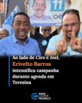 O candidato a deputado estadual Erivelto Barros intensificou sua agenda de campanha em Teresina nesta terça-feira (22), com uma série de compromissos em diferentes pontos da capital. A programação começou com uma caminhada ao lado do candidato ao Governo do Piauí, Joel Rodrigues, no bairro Pedra Mole.

Após a caminhada, Erivelto Barros seguiu para outros bairros de Teresina, onde participou de encontros e reuniões com lideranças, amigos e apoiadores. A agenda incluiu passagens pelos bairros São João, Parque Mão Santa, São Pedro e Vila Costa Rica.

Durante a noite, o candidato participou ainda de uma recepção organizada pelo coronel Wagner Torres, que reuniu lideranças políticas e apoiadores. O encontro contou com a presença do senador Ciro Nogueira, do candidato ao Governo do Piauí, Joel Rodrigues, do deputado federal Júlio Arcoverde e de outras lideranças.

Durante os compromissos, Erivelto Barros destacou a importância de manter o diálogo com a população e de conhecer de perto as demandas das comunidades. O candidato também reforçou o compromisso de apresentar propostas voltadas à melhoria das condições de vida dos piauienses.

“Esse é o compromisso que quero assumir na Assembleia Legislativa: trabalhar todos os dias na construção de projetos que realmente melhorem as condições de vida da nossa população, ouvindo as pessoas e buscando soluções para as demandas do nosso estado”, afirmou.

A agenda em Teresina integra a mobilização de Erivelto Barros durante o período eleitoral. Ao longo do dia, o candidato esteve em contato com moradores, lideranças políticas e apoiadores, fortalecendo o diálogo em torno de seu projeto para a Assembleia Legislativa do Piauí. Fonte: Cidades na Net