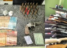 PM de Simplício Mendes apreende armas, munições e droga e conduz sete pessoas