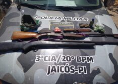 Polícia Militar apreende duas armas de fogo na PI 243 entre Jaicós e Belém do Piauí