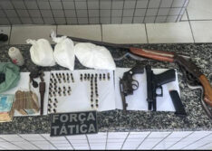 Armas e droga avaliada em R$ 125 mil reais é aprendida em Pimenteiras
