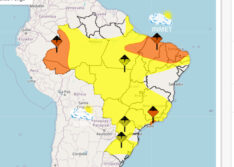 Inmet alerta para perigo de chuva forte nesta sexta