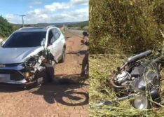 Jovem morre e mulher tem perna decepada após uma colisão entre moto e um carro