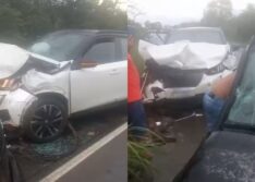 Mulher morre e homem fica ferido após batida entre carros na BR-343 em Cocal de Telha