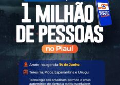 Mais de 1 milhão de pessoas no Piauí receberão o alerta teste da Defesa Civil neste sábado (14)