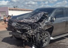 Motorista morre em colisão com picape e SUV em Pio-IX