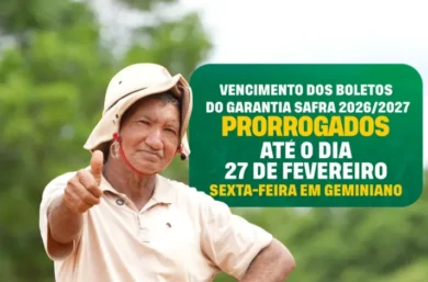 CAIXA prorroga prazo e produtores rurais de Geminiano têm até esta sexta-feira (27) para aderir ao Garantia-Safra 2025-2026