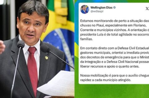 Wellington Dias solicita decretos de emergência para apoiar cidades afetadas pelas chuvas no Piauí