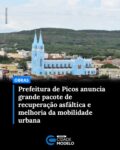 A Prefeitura de Picos, administração “Reconstruindo Nosso Futuro”, do prefeito Dr. Pablo Santos (MDB), anunciou nesta última quarta-feira (22), um cronograma intensivo de obras para a recuperação das vias públicas do município picoense.

Em vídeo divulgado em suas redes sociais, o prefeito reafirmou o compromisso com a reconstrução da infraestrutura da cidade e pediu desculpas à população pelos transtornos causados pelo estado atual das ruas, agravado pelo recente período chuvoso.

Dr. Pablo Santos frisou que a espera pelo fim do período das chuvas foi estratégica para garantir a durabilidade e a qualidade dos serviços.

“Gostaria de pedir desculpas a toda a população de Picos pelos constrangimentos causados pelos buracos, mas era necessário esperar o período chuvoso passar para que o trabalho fosse efetivo”, explicou o prefeito.

Na publicação, o gestor informou que a partir de maio terá início uma Operação “Tapa-buracos”.

Conforme o Chefe do Poder Executivo Municipal, além das correções pontuais, o planejamento prevê um amplo projeto de asfaltamento urbano em vias estratégicas.

Entre os bairros que receberão as ações iniciais estão: Bomba, Canto da Várzea, Centro, Emaús, Ipueiras, Junco, Morada do Sol, Passagem das Pedras e São José.

Além destas, outras regiões da cidade serão integradas ao cronograma conforme o avanço das obras.

“O plano é melhorar a mobilidade urbana com muito asfaltamento que chegará a diversos pontos da nossa cidade. Vamos juntos reconstruir o nosso município”, finalizou o Dr. Pablo Santos.