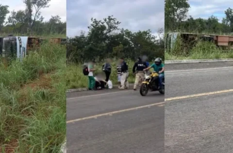 Estudantes ficam feridos após ônibus escolar tombar em Floriano