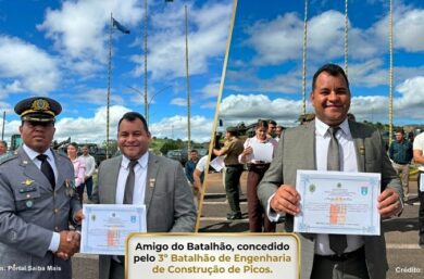 Prefeito de Geminiano, Jaillson Campos recebe diploma de reconhecimento como “Amigo do Batalhão”