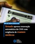 O Senado aprovou nesta terça-feira (12) a chamada “MP do Bom Condutor”, que prevê a renovação automática da CNH para motoristas sem histórico de multas nos 12 meses anteriores. A medida provisória virou projeto de lei em conversão e segue agora para a sanção do presidente Luiz Inácio Lula da Silva (PT).

O texto, sob relatoria do senador Renan Filho (MDB-AL), foi aprovado pelo plenário da Câmara na última quinta-feira (6) e manteve a obrigatoriedade do exame de aptidão física e mental para os condutores, regra que havia sido retirada na versão enviada pelo governo federal ao Congresso. Houve pressão de entidades médicas para o retorno da exigência.

Renan era ministro dos Transportes à época do envio da medida provisória. Em gesto de reconhecimento, o presidente do Congresso, senador Davi Alcolumbre (União-AP), renunciou temporariamente ao posto para que Renan proclamasse o resultado. A votação foi simbólica, sem a contagem individual dos votos.

O benefício faz parte de um pacote de mudanças no Código de Trânsito Brasileiro (CTB). A proposta também permite que o motorista escolha entre a versão física ou digital da CNH. Atualmente, a carteira já pode ser acessada pelo celular, mas o texto reforça a possibilidade de emissão nos dois formatos.

Renan Filho afirmou que as mudanças ajudam a modernizar o sistema de habilitação no Brasil e reduzir custos para os condutores. Em dezembro, a Secretaria Nacional de Trânsito (Senatran) estabeleceu um teto de R$ 180 para a soma de todos os exames.

Como será feita a renovação automática?
A renovação será feita de forma gratuita e digital para condutores que atendam aos requisitos e estejam cadastrados no Registro Nacional Positivo de Condutores (RNPC).

Sbtnews