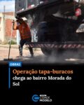 As obras de revitalização de vias na cidade de Picos seguem em avanço e, desta vez, os trabalhos da operação tapa-buracos chegaram ao bairro Morada do Sol. Nesta semana, as equipes realizam cortes nas ruas para o início do serviço de recuperação dos trechos danificados. 

Além da operação tapa-buracos, algumas vias do bairro também receberão novo asfaltamento em breve, com o objetivo de melhorar a trafegabilidade e garantir mais segurança para motoristas e pedestres. 

As ações de recuperação realizadas pela Prefeitura de Picos contam com apoio do Governo do Estado do Piauí, através do Departamento de Estradas de Rodagem do Piauí (DER-PI).

A operação tapa-buracos também já contemplou bairros como Ipueiras e Beira Rio.

O plano de ação desenvolvido pela gestão municipal tem como objetivo atender diferentes regiões da cidade com serviços de recuperação e pavimentação de forma ágil.
