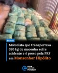 Um homem foi preso suspeito de tráfico de drogas após sofrer um acidente de trânsito, na madrugada desta sexta-feira (29), na BR-020, em Monsenhor Hipólito, no interior do Piauí. A Polícia Rodoviária Federal (PRF) encontrou cerca de 320 kg de maconha dentro do veículo dele.

Segundo a PRF, o caso aconteceu por volta de 0h15, no km 359 da rodovia. Após o acidente, os policiais foram até o local e encontraram vários pacotes da droga dentro do veículo.

O motorista ficou ferido com o impacto da batida e precisou ser socorrido. Ele foi levado para um hospital da região, onde recebeu atendimento.

Mesmo no hospital, o homem foi preso em flagrante e permanece sob custódia da polícia.

A droga e o veículo foram levados para a Delegacia da Polícia Federal em Picos, responsável pela investigação. A polícia investiga de onde a droga saiu e para onde seria levada. Fonte: g1/PI