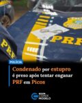 Um homem identificado pela Polícia Rodoviária Federal (PRF) somente pelas iniciais A. L. G. L.., condenado a prisão por estupro de vulnerável, foi preso na madrugada desta sexta-feira (5) em Picos . Ele se apresentou com um nome falso e fugiu a pé antes de ser capturado pela Polícia Militar.

A PRF afirmou que fiscalizava a BR-316, em Picos, durante a primeira noite de fiscalização de um evento junino na cidade, quando viu um carro de passeio parar de repente, sobre a pista de rolamento, assim que o motorista percebeu a presença das viaturas policiais.

Os policiais decidiram abordar o carro, em que estavam o motorista e outros três passageiros. Depois que o condutor se recusou a fazer o teste do bafômetro, a equipe pediu os documentos dos passageiros.

Nesse momento, o terceiro passageiro, que acabou preso, disse que estava sem documentos e se identificou inicialmente como Lucas Gonçalves. No entanto, a PRF não encontrou nenhum registro com o nome fornecido por ele nas consultas aos sistemas de segurança.

Pressionado pelos policiais, o homem confessou a verdadeira identidade. Ao checar o nome real, a equipe descobriu a existência do mandado de prisão em aberto por estupro de vulnerável, expedido pela Justiça de São Miguel do Tapuio.

Fuga a pé
Quando os agentes da PRF começaram a chamar outras viaturas para dar apoio à prisão, o condenado fugiu a pé do local. Os outros passageiros foram questionados sobre a direção tomada por ele, mas não quiseram colaborar com os policiais.

A PRF acionou imediatamente uma equipe tática do 4º Batalhão da Polícia Militar (BPM) de Picos, que iniciou as buscas pelo homem com base nas características dele. Pouco tempo depois, A. L. G. L.. foi localizado e preso no Centro da cidade.

Após a prisão, ele foi levado à Central de Flagrantes de Picos, onde foram feitos os procedimentos legais para o cumprimento da prisão. O homem aguarda audiência de custódia para começar a cumprir a pena por estupro de vulnerável. Fonte: g1/PI