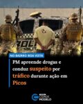 A Polícia Militar do Piauí, por meio da 3ª Companhia do Batalhão Especial de Policiamento do Interior (BEPI), realizou a apreensão de entorpecentes e conduziu um suspeito por tráfico de drogas durante ação realizada na última quarta-feira (17), no bairro Boa Vista, no município de Picos.

A ocorrência aconteceu durante patrulhamento ostensivo, quando a equipe recebeu denúncias anônimas informando sobre intensa movimentação em uma residência que estaria sendo utilizada para comercialização de entorpecentes.

Diante das informações, os policiais iniciaram diligências para averiguar a denúncia e, ao chegarem ao endereço indicado, constataram movimentação compatível com a prática do tráfico. Durante a ação, dois indivíduos foram abordados após saírem do imóvel e, com eles, foi encontrada uma porção de substância com características análogas à maconha.

Na sequência da averiguação, os policiais localizaram no interior do imóvel diversos invólucros contendo substâncias análogas à maconha e à cocaína, além de balança de precisão e materiais utilizados para fracionamento e embalagem de entorpecentes.

Ao todo, foram apreendidos sete invólucros grandes de substância análoga à maconha, 13 invólucros médios da mesma substância, uma porção adicional de maconha, oito invólucros de substância análoga à cocaína, um aparelho celular e uma balança de precisão, além de materiais destinados ao acondicionamento dos entorpecentes.

O suspeito identificado pelas iniciais R.I.F.C.L., apontado como responsável pelo material apreendido, juntamente com os demais envolvidos, foi conduzido à Central de Flagrantes da Polícia Civil de Picos para adoção das medidas legais cabíveis. Fonte: Picos 40 Graus