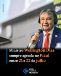 O ministro do Desenvolvimento e Assistência Social, Família e Combate à Fome, Wellington Dias, cumpre agenda com o ministro dos Transportes, George Santoro, e o ministro da Integração e do Desenvolvimento Regional, Waldez Góes, no Piauí, nos dias 21 e 22 de julho.

Na terça-feira (21.07), em Teresina, a agenda inclui visitas às obras de duplicação da BR-343 (trecho Teresina–Altos), do Contorno de Teresina na BR-343 e da duplicação da BR-316, no trecho entre Demerval Lobão e Monsenhor Gil.

Na quarta-feira (22.07), Wellington Dias participa de visita às obras da Ferrovia Transnordestina, em Bela Vista do Piauí, e ao Assentamento Marrecas Jenipapo, em São João do Piauí.

Agenda

Terça-feira (21.07)

13h – Visita às obras de duplicação da BR-343 (Teresina–Altos), do Contorno de Teresina na BR-343 e da duplicação da BR-316 (trecho Demerval Lobão–Monsenhor Gil). Local: Teresina (PI).

Quarta-feira (22.07)

10h – Visita às obras da Ferrovia Transnordestina.
Local: Bela Vista do Piauí (PI)

12h30 – Visita ao Assentamento Marrecas Jenipapo.
Local: São João do Piauí (PI)
