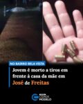 Um jovem identificado como José Claiuton foi morto a tiros na madrugada deste sábado (25), em frente à casa da mãe, no bairro Bela Vista, em José de Freitas.

Segundo informações da Polícia Militar, a vítima foi atingida por diversos disparos de arma de fogo, possivelmente de pistola, e morreu ainda no local, antes de receber atendimento médico.

Equipes da PM isolaram a área para o trabalho da perícia. Durante os levantamentos, foram encontradas diversas cápsulas de munição espalhadas pela cena do crime, que deverão auxiliar nas investigações.

Após a conclusão da perícia, o corpo foi removido pelo Instituto Médico Legal (IML).

A Polícia Civil vai investigar a autoria e a motivação do homicídio. Até a publicação desta reportagem, nenhum suspeito havia sido preso. Fonte: Cidade Verde