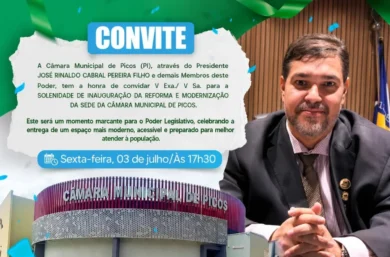 Câmara Municipal de Picos inaugura sede reformada e modernizada nesta sexta-feira (3)