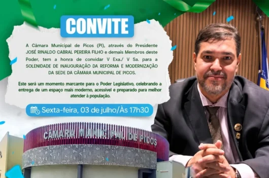 Câmara Municipal de Picos inaugura sede reformada e modernizada nesta sexta-feira (3)
