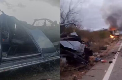 Acidente entre van de pacientes e caminhão deixa 7 mortos em rodovia no Pernambuco