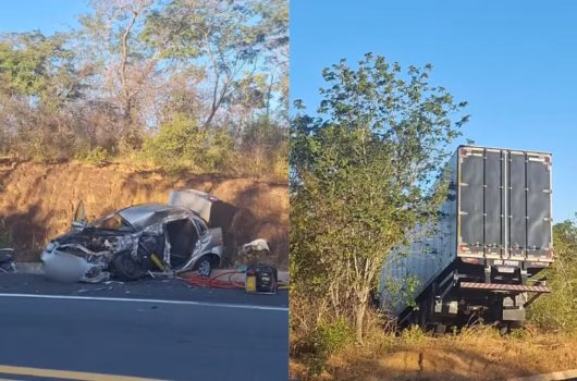Uma pessoa morre após batida frontal entre carro e caminhão na BR-343, no PI