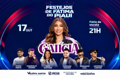 Prefeitura de Picos anuncia programação dos Festejos de Fátima do Piauí com show de Galícia