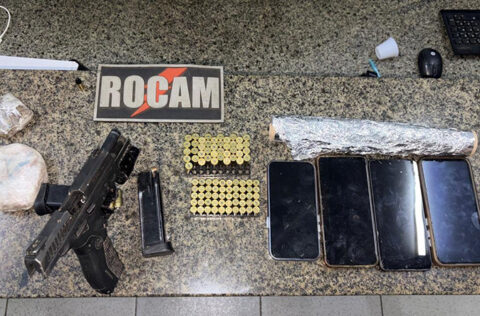 Suspeito de tráfico é preso com pistola da PMMA e mais de 100 munições em Luís Correia