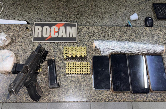 Suspeito de tráfico é preso com pistola da PMMA e mais de 100 munições em Luís Correia
