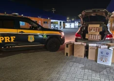 PRF apreende 4 mil maços de cigarros durante fiscalização na BR-402, em Parnaíba