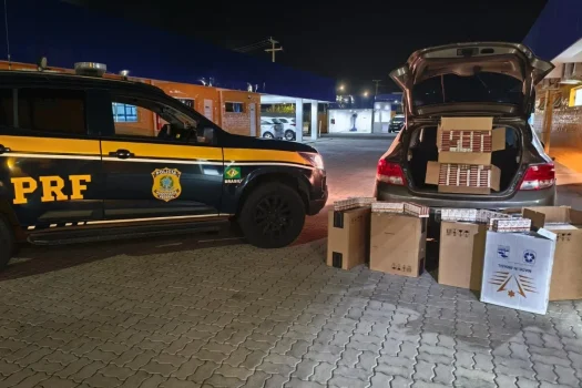 PRF apreende 4 mil maços de cigarros durante fiscalização na BR-402, em Parnaíba