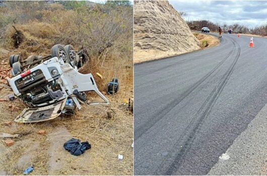Motorista morre após caminhão carregado de tijolos tombar em Monsenhor Hipólito